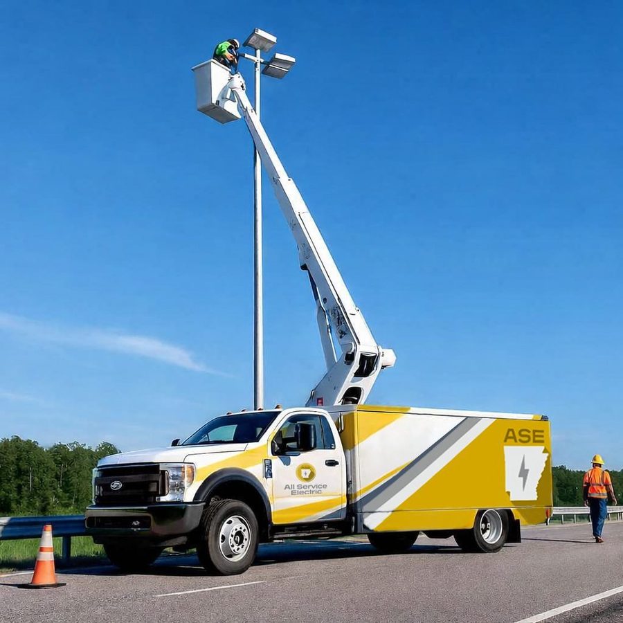 All Service Electric branded work truck wrap
