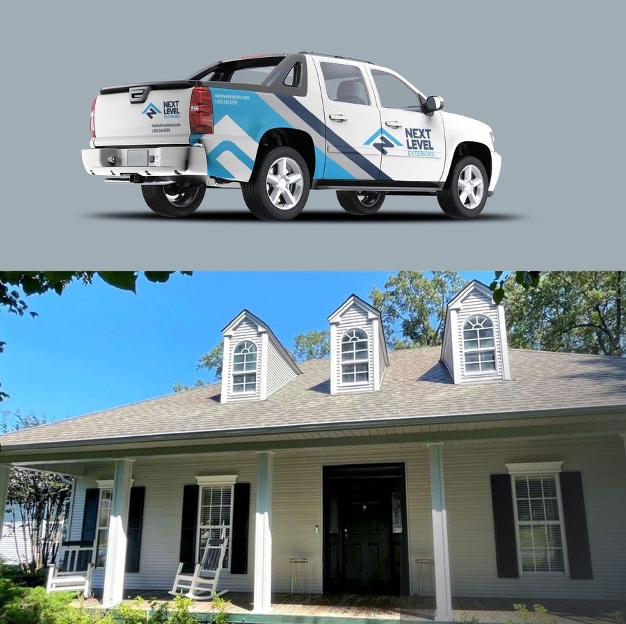 Next Level Exteriors branded truck